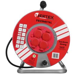 Удлинитель на катушке Vertex PB25METAL 25м (Red/Black)