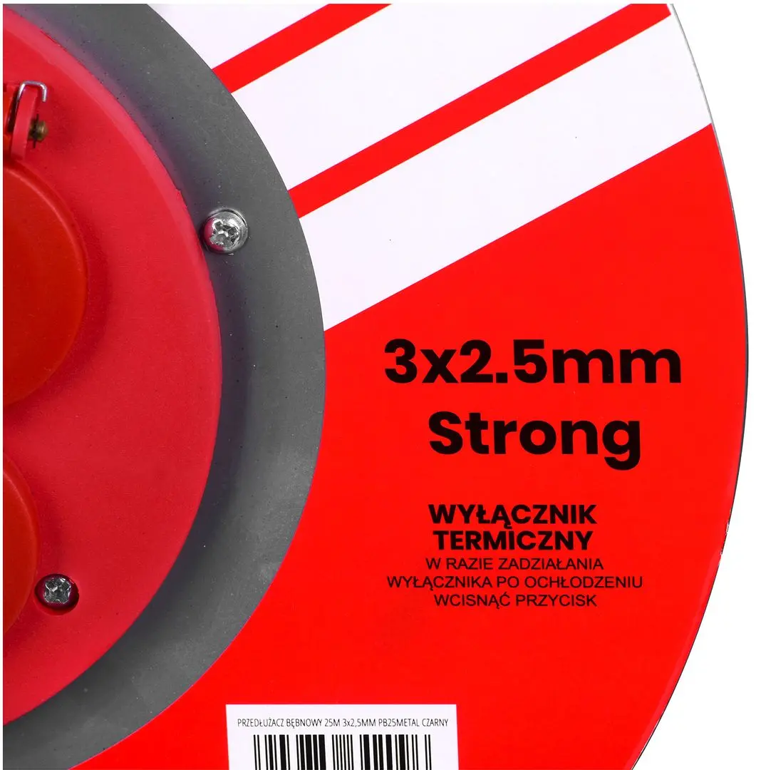 Удлинитель на катушке Vertex PB25METAL 25м (Red/Black) - 6