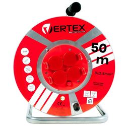Удлинитель на катушке Vertex PB50METAL 50м (Red/Black)