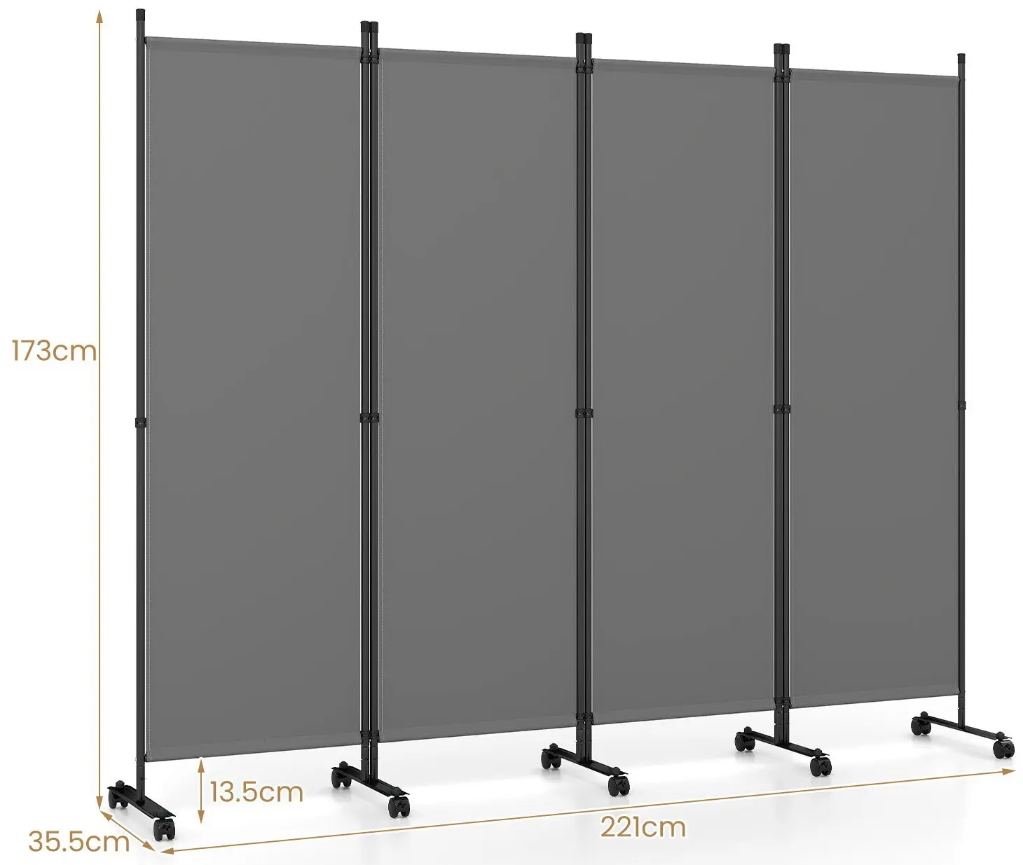 Ширма для комнаты Costway HV10994GR (Grey) - 2