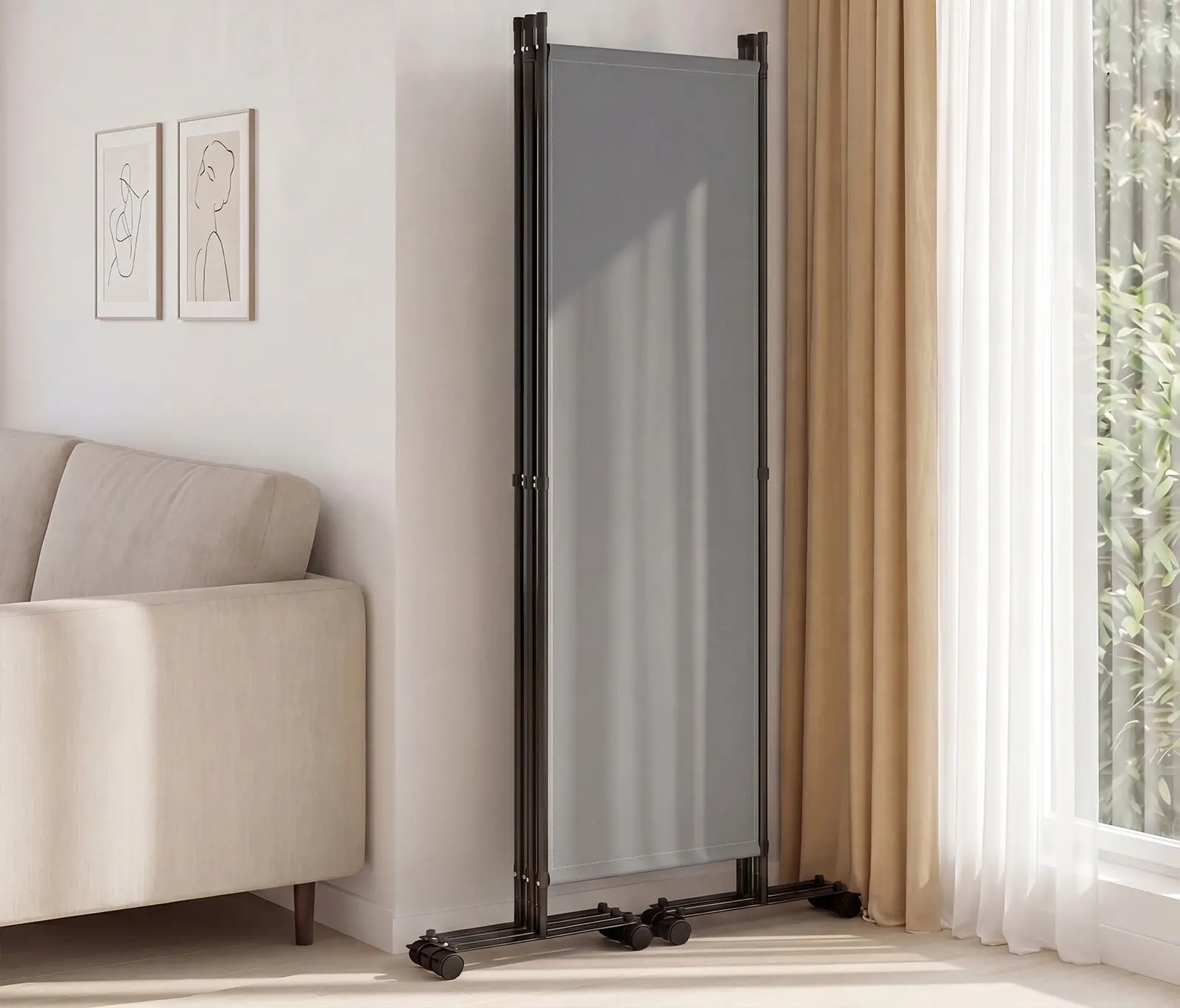 Ширма для комнаты Costway HV10994GR (Grey) - 3