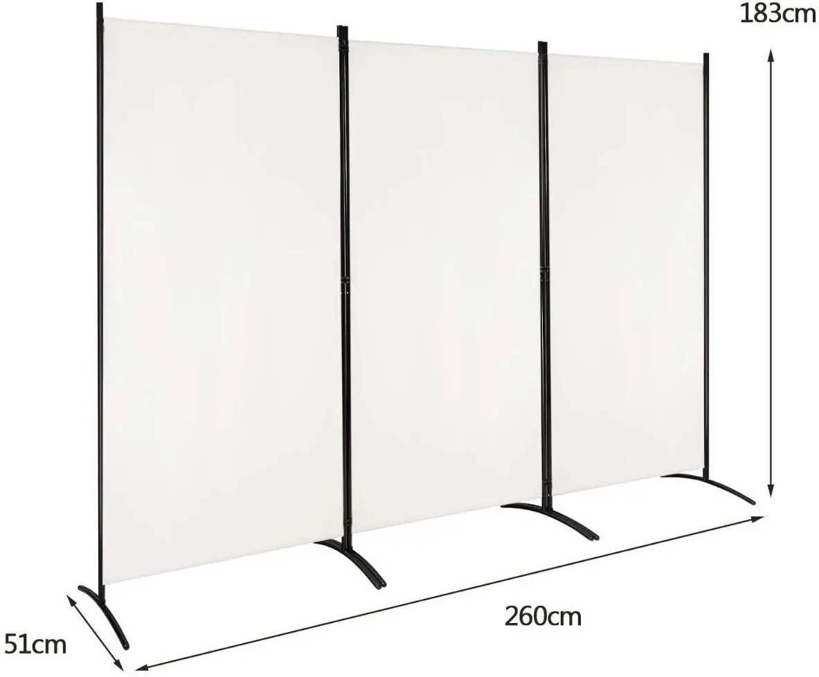 Paravan de camera Costway HW65774WH (White) - 6