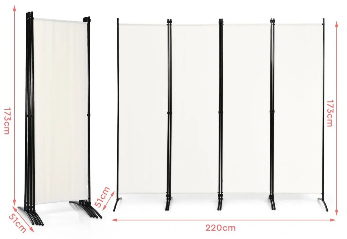 Paravan de camera Costway HW68273WH (Beige/Black)