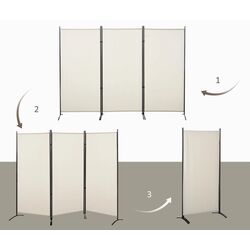 Paravan de camera Homcom 830-306V01BG (Beige) Thumb