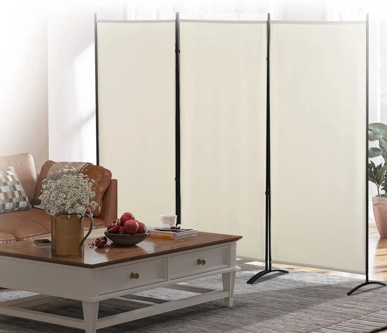 Paravan de camera Homcom 830-306V01BG (Beige)