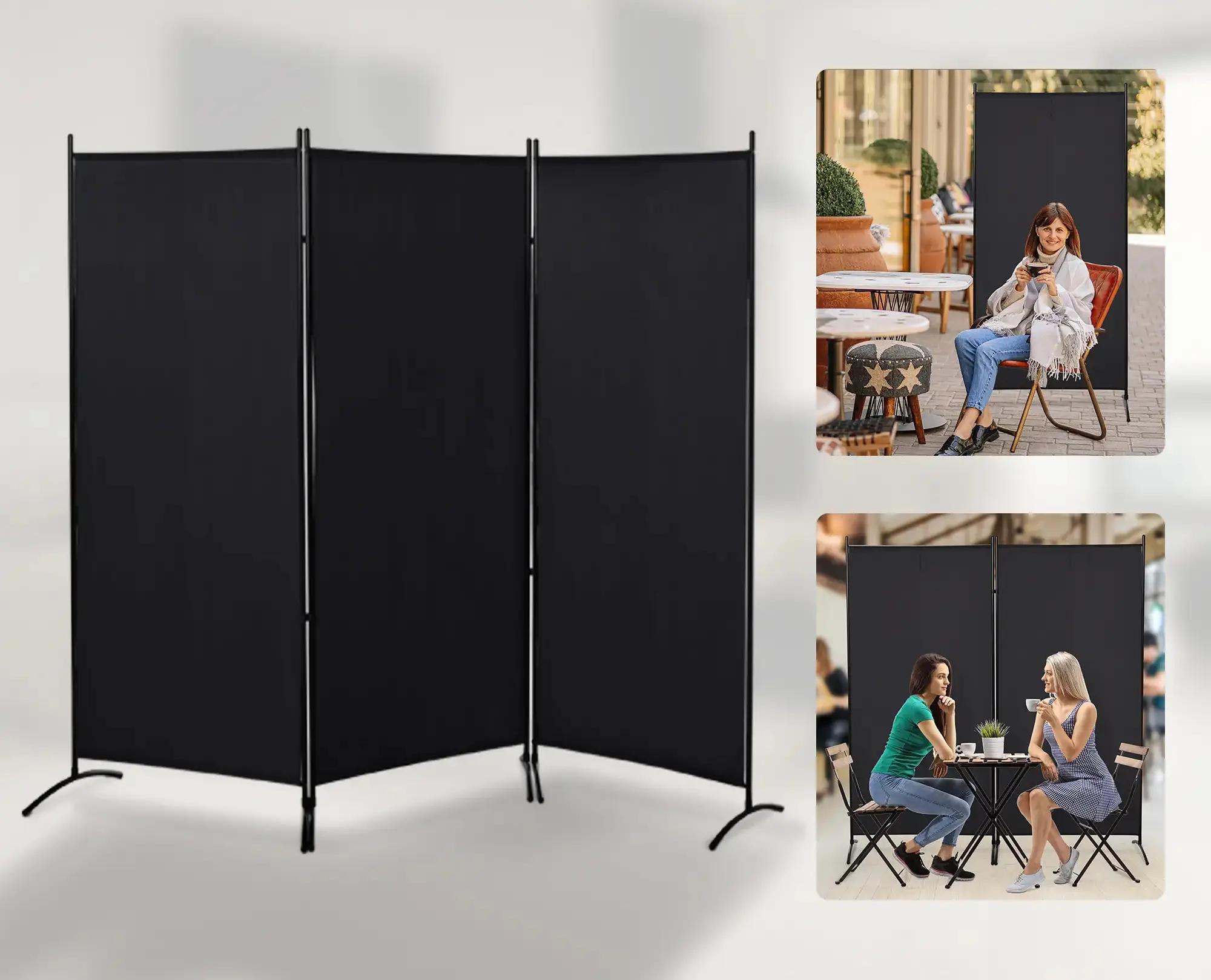 Paravan de camera Homcom 830-306V01BK (Black) - 3