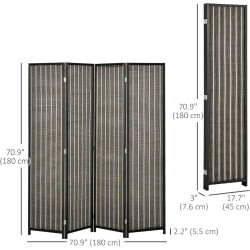 Ширма для комнаты Homcom 830-311 (Black/Brown) Thumb