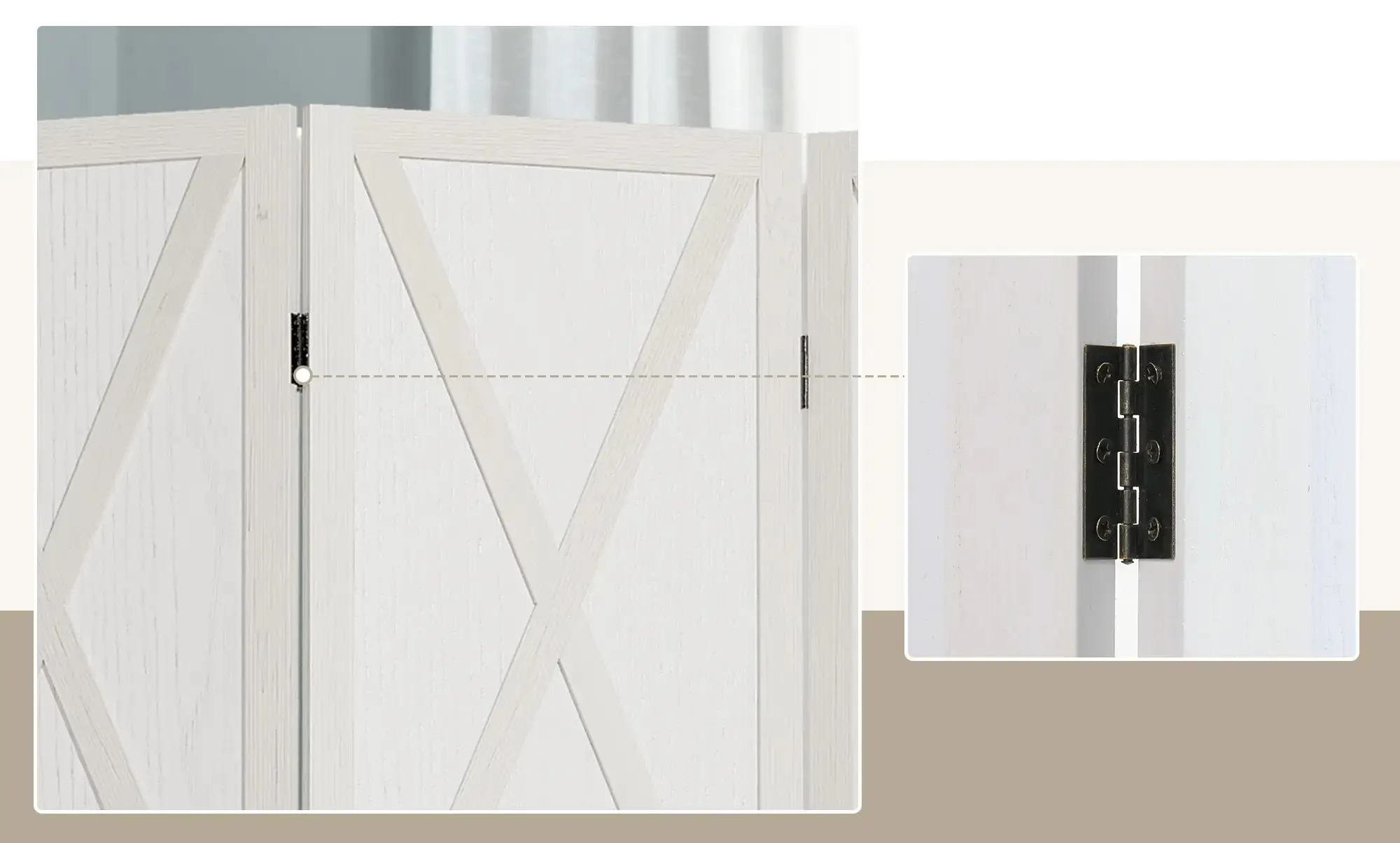 Ширма для комнаты Homcom 830-347WT (White) - 5