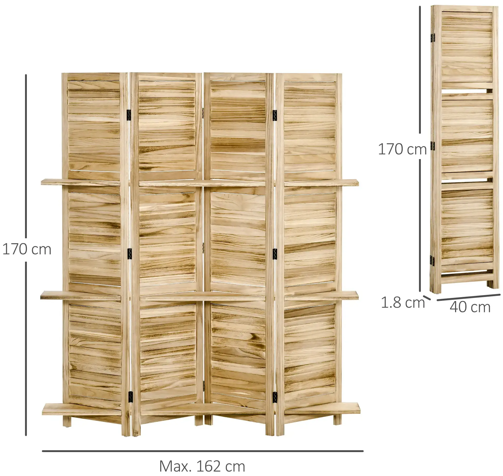 Ширма для комнаты Homcom 830-368ND (Natural) - 3