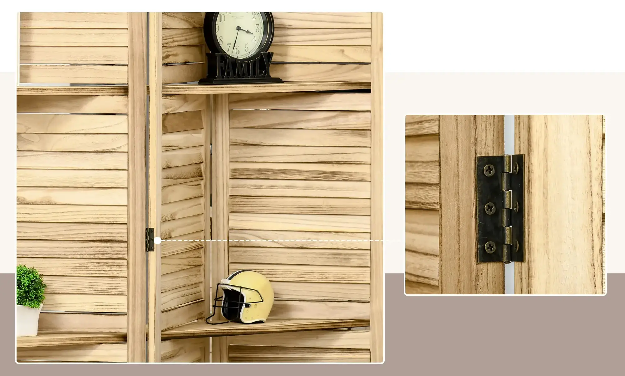 Ширма для комнаты Homcom 830-368ND (Natural) - 6