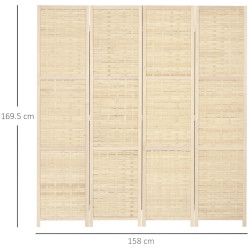 Paravan de camera Homcom 830-623V00ND (Natural) Thumb