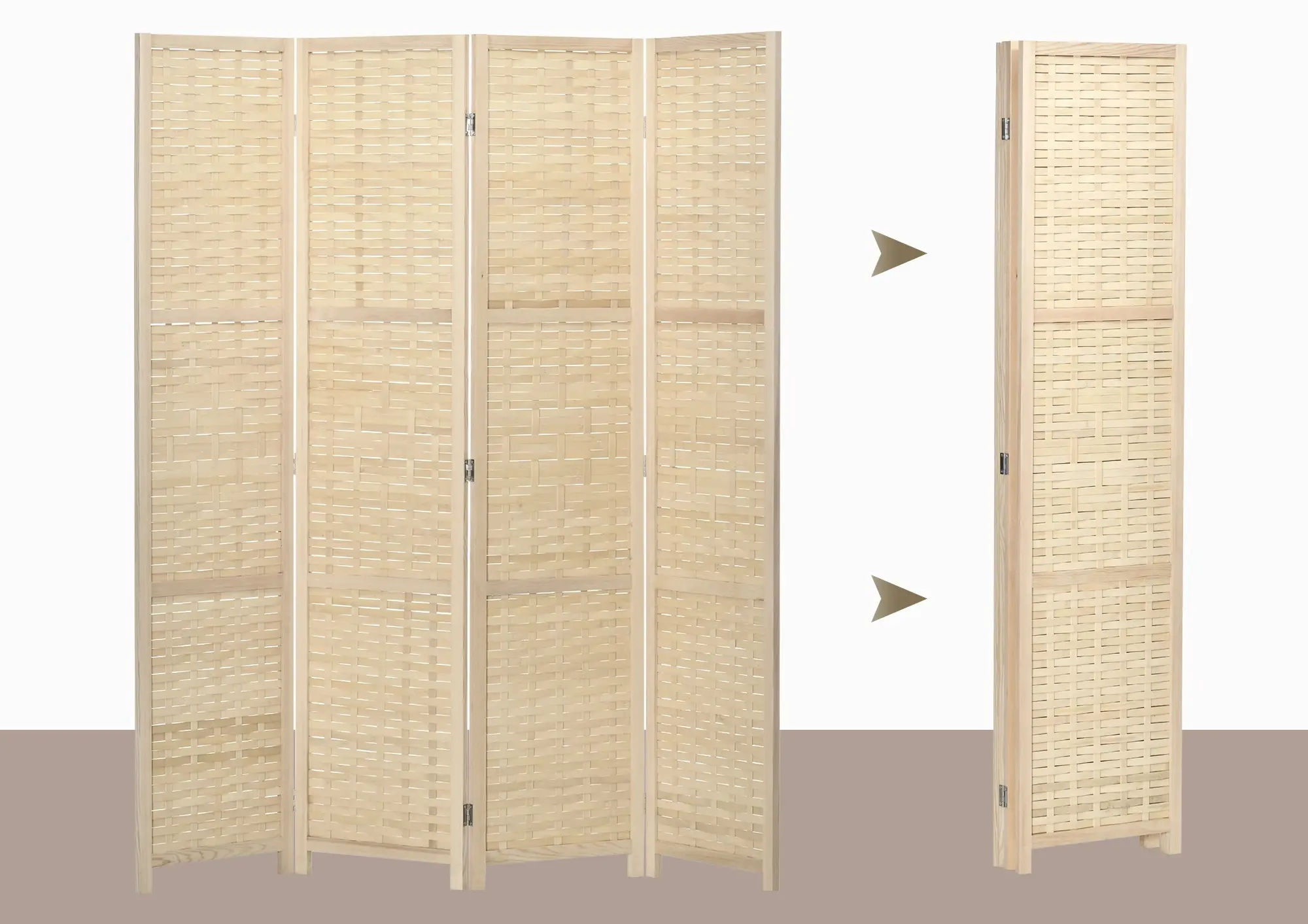 Paravan de camera Homcom 830-623V00ND (Natural) - 4