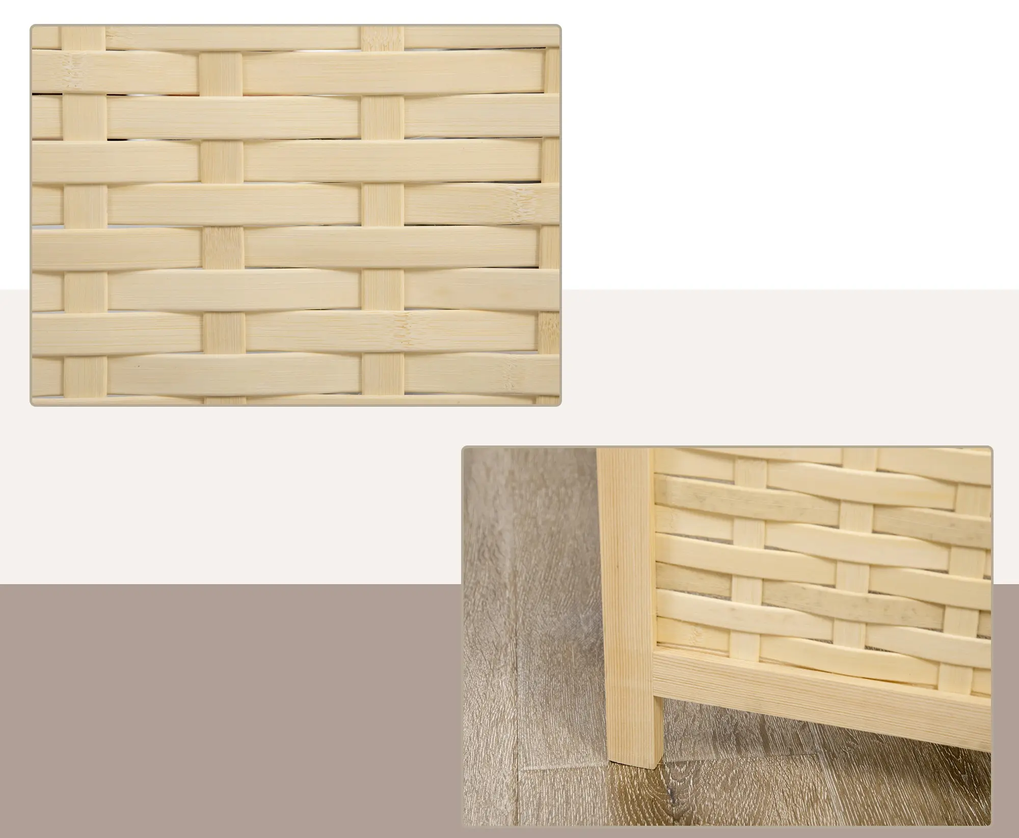 Paravan de camera Homcom 830-623V00ND (Natural) - 6