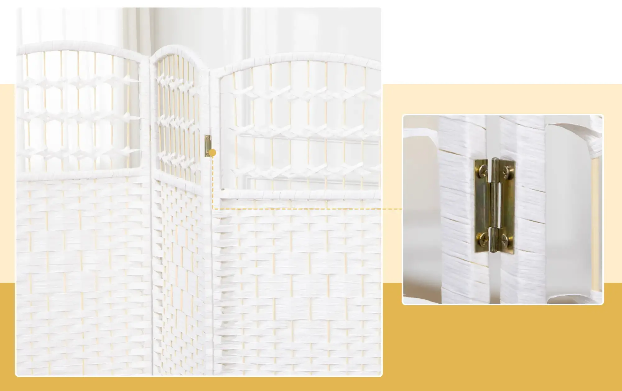 Ширма для комнаты Homcom 830-701V00WT (White) - 5