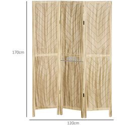 Paravan de camera Homcom 830-833V00ND (Natural) Thumb