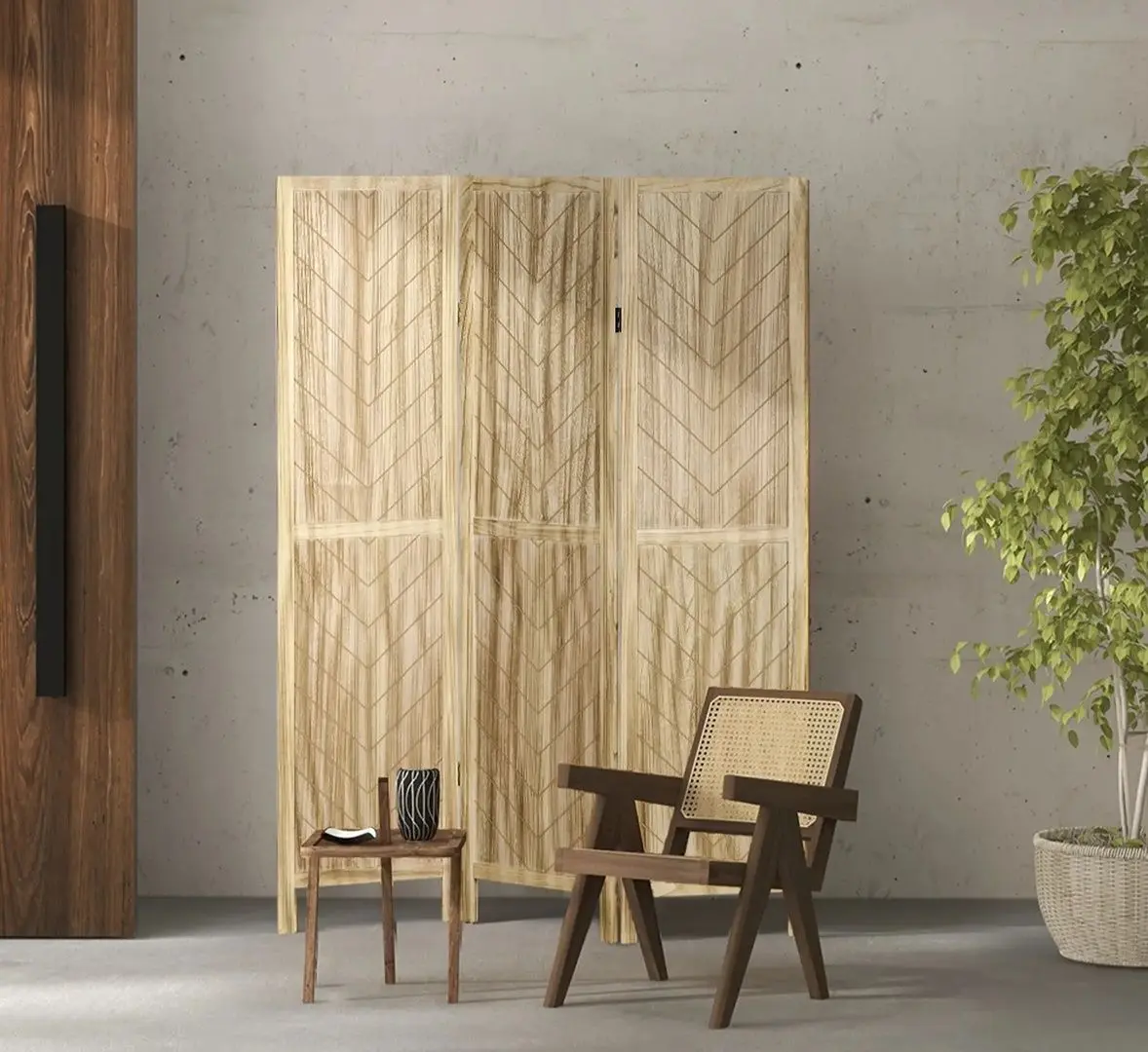 Paravan de camera Homcom 830-833V00ND (Natural)