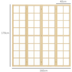 Paravan de camera Homcom 830-965V01ND (Natural/White) Thumb