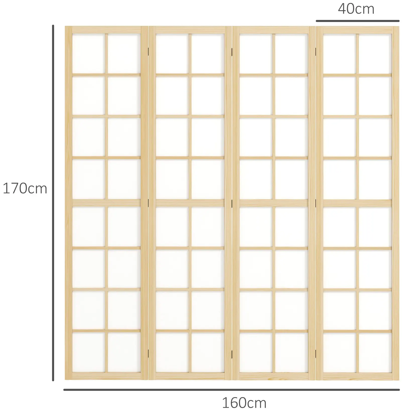 Paravan de camera Homcom 830-965V01ND (Natural/White) - 3