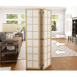 Paravan de camera Homcom 830-965V01ND (Natural/White) Thumb