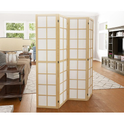 Paravan de camera Homcom 830-965V01ND (Natural/White) Thumb