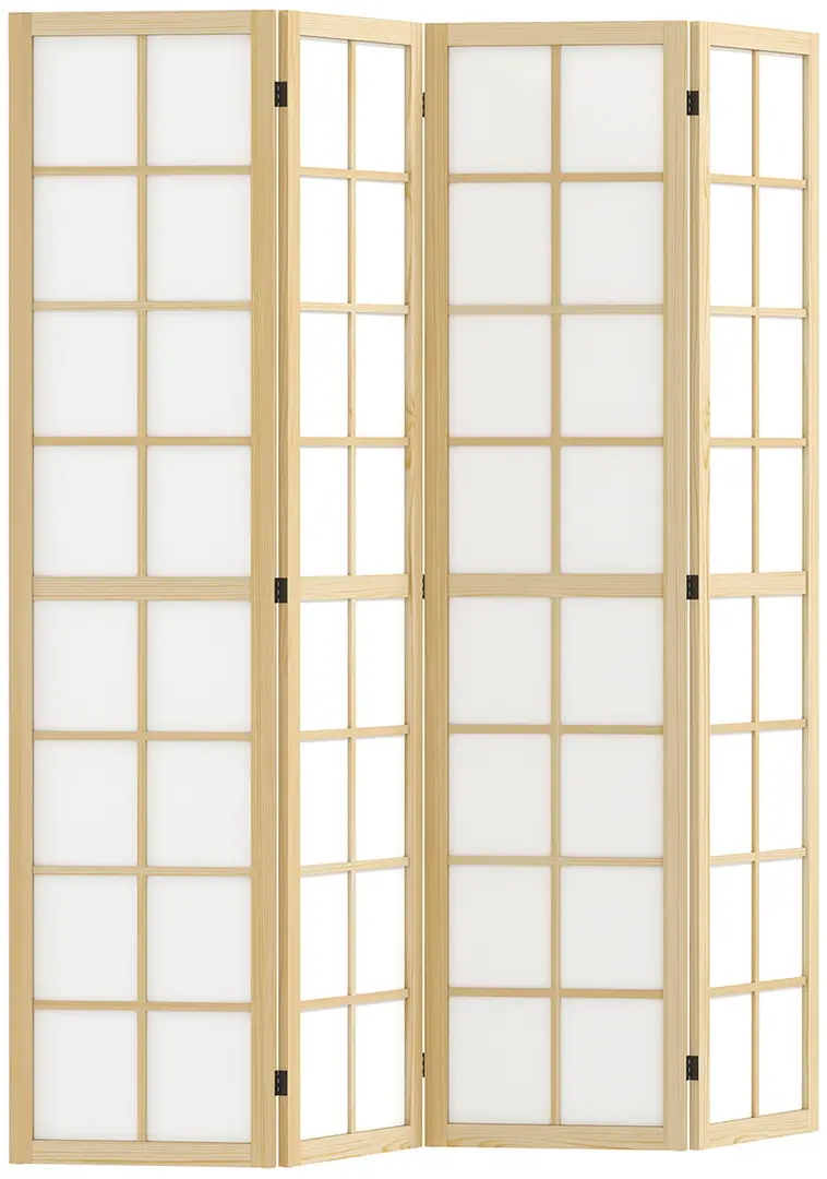 Paravan de camera Homcom 830-965V01ND (Natural/White)