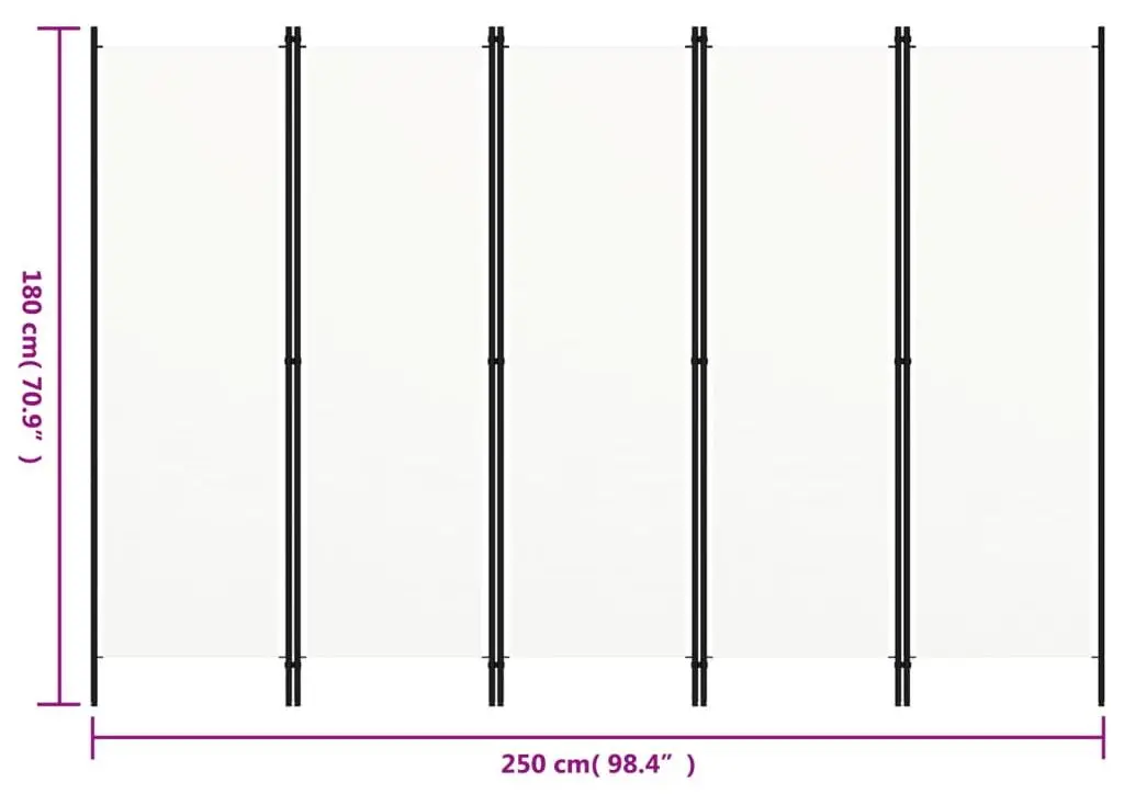 Ширма для комнаты VidaXL 320723 (White)