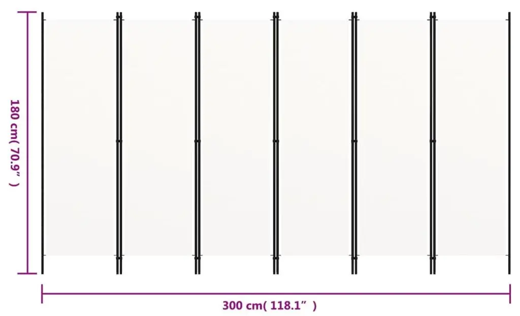 Ширма для комнаты VidaXL 320727 (White)