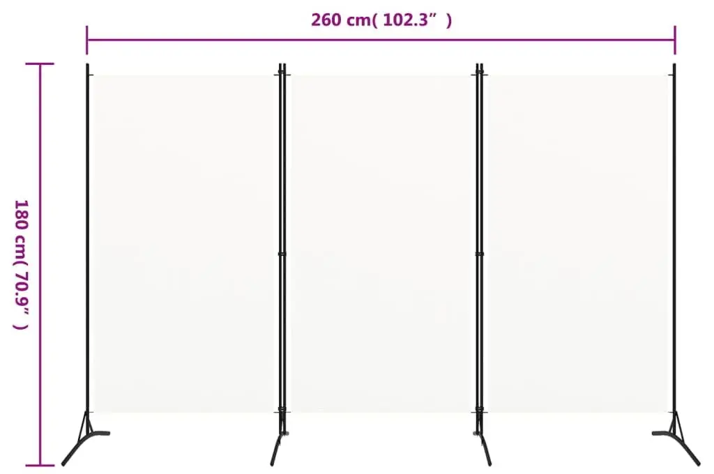 Ширма для комнаты VidaXL 320731 (White)