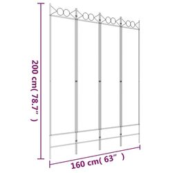 Paravan de camera VidaXL 350150 (White) Thumb