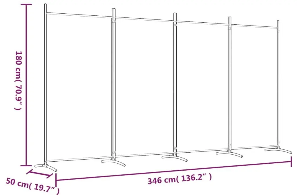 Ширма для комнаты VidaXL 350265 (Black)