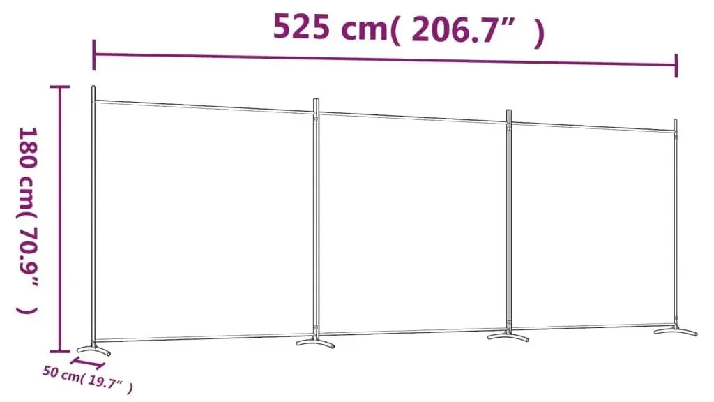 Ширма для комнаты VidaXL 350281 (Black)