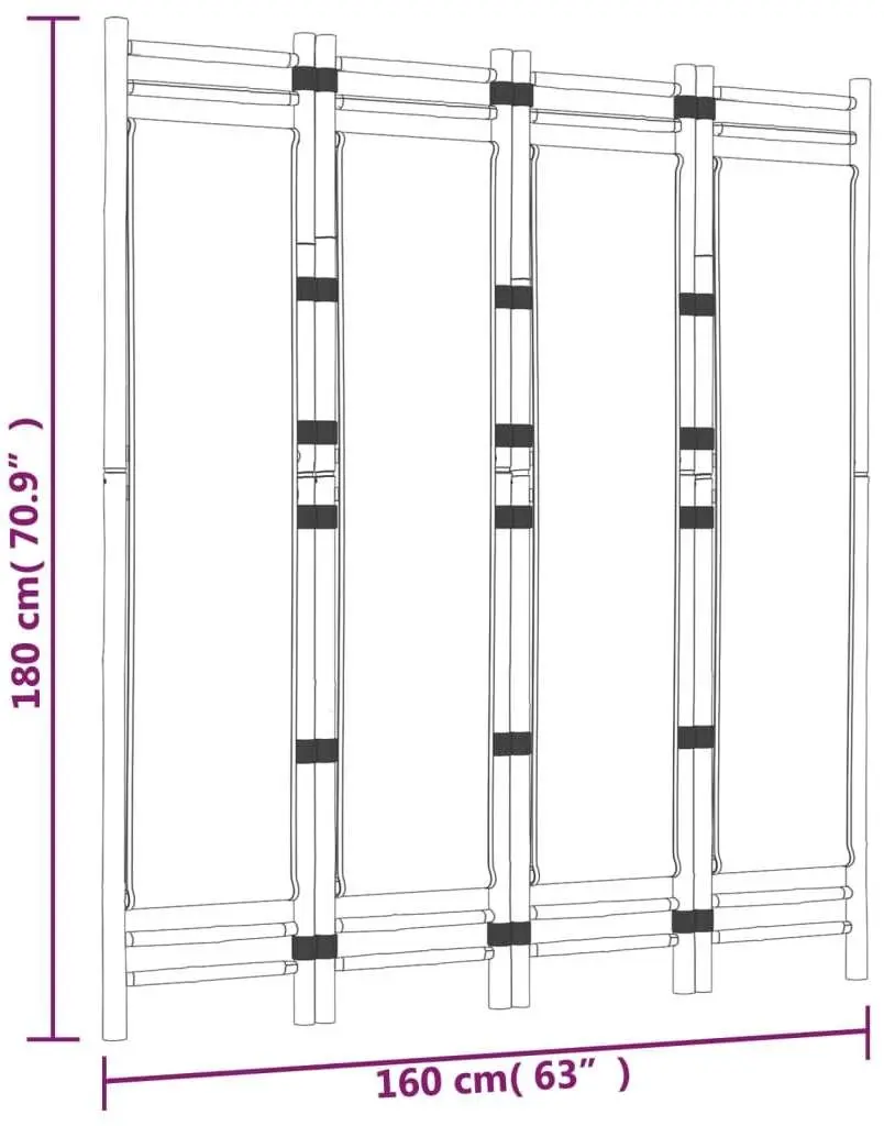 Paravan de camera VidaXL 350624 (White/Cream)