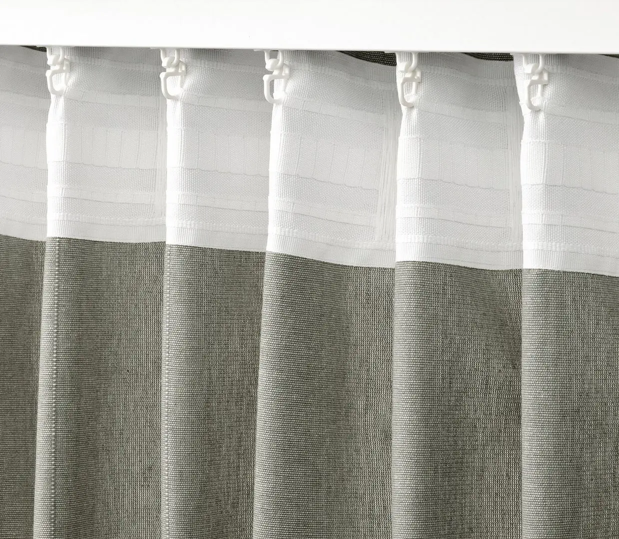 Draperii cu cordon Ikea Lenda 140x250 (Gri deschis-verde)