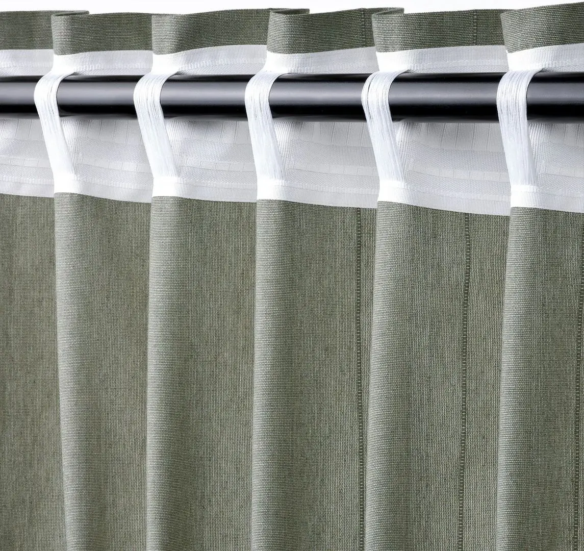 Draperii cu cordon Ikea Lenda 140x250 (Gri deschis-verde)
