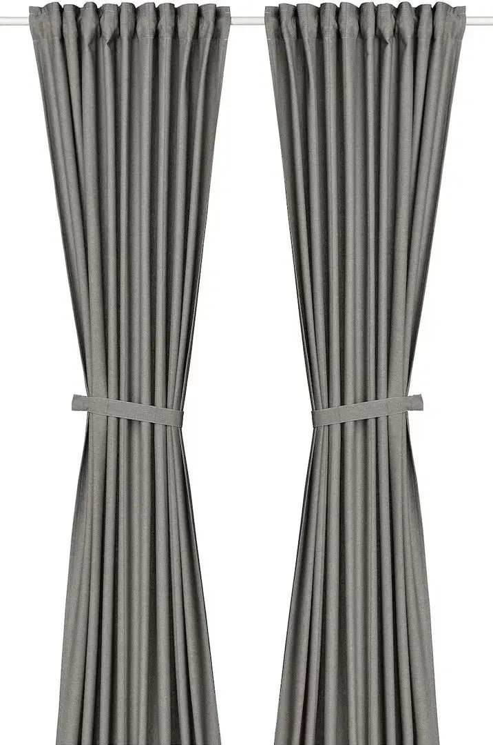 Draperii cu cordon Ikea Lenda 140x250 (Gri inchis)