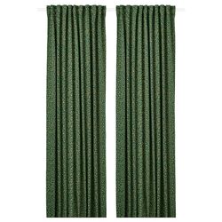 Шторы затемняющие Ikea Blabarsmott 145x300 (Зеленый)