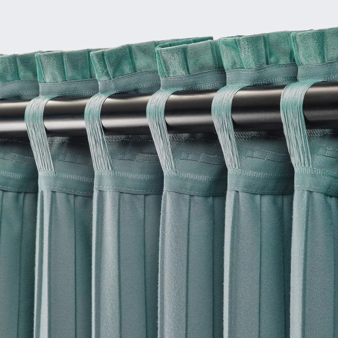 Шторы затемняющие Ikea Eldtorn 145x300 (Серо-бирюзовый) - 3