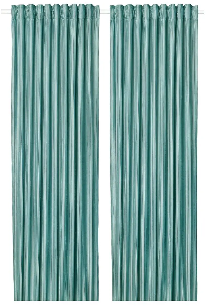 Шторы затемняющие Ikea Eldtorn 145x300 (Серо-бирюзовый)