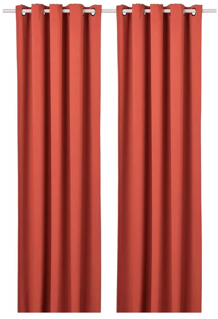 Шторы затемняющие Ikea Hilleborg 145x300 (Коричнево-красный)