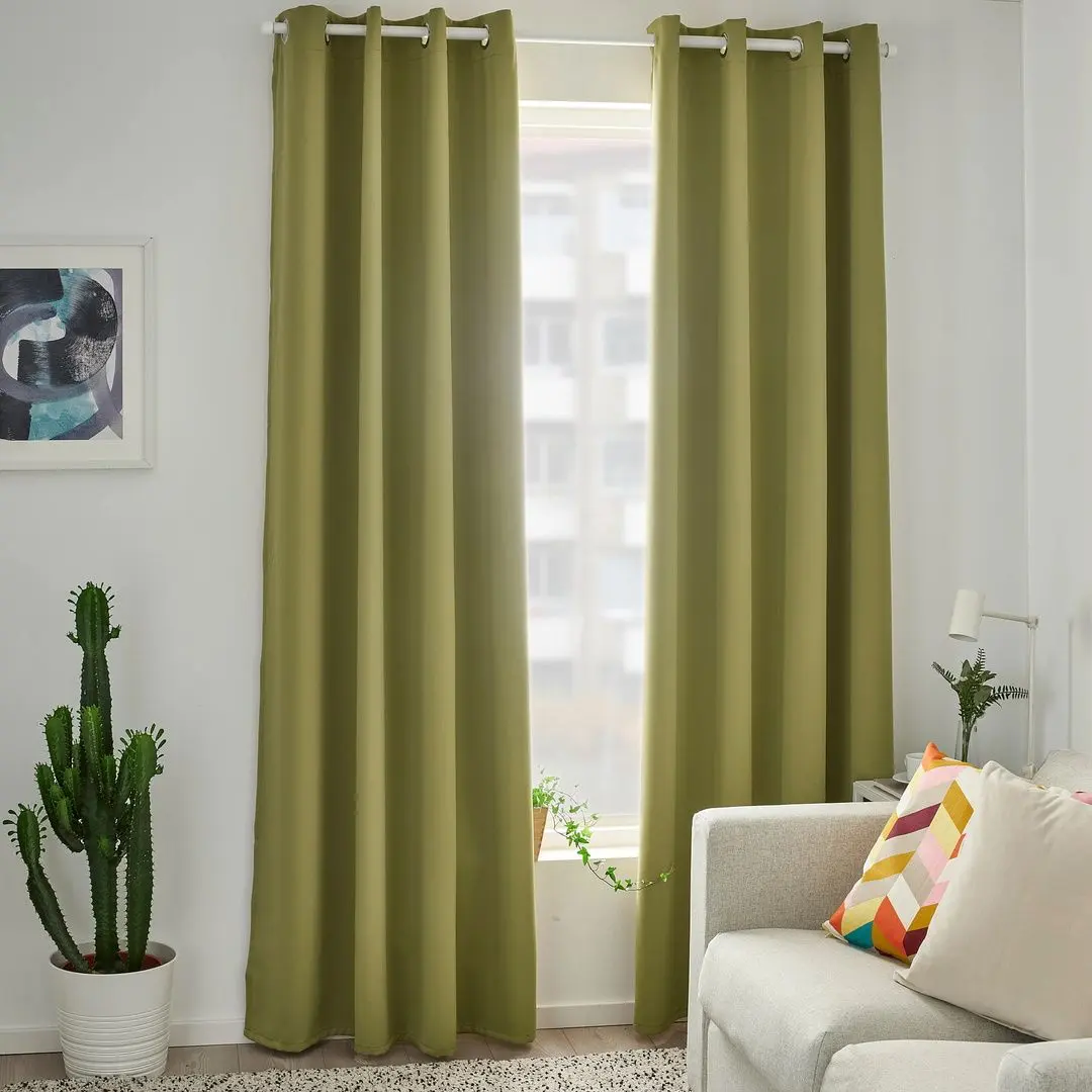 Шторы затемняющие Ikea Hilleborg 145x300 (Светло-зеленый) - 4