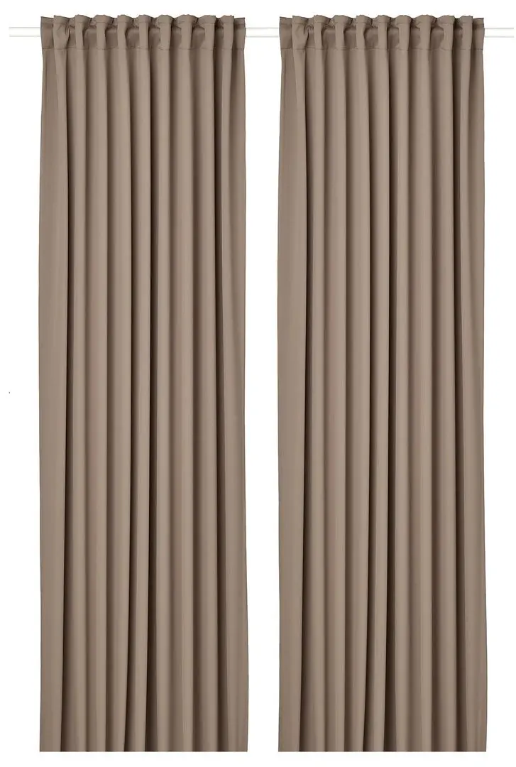 Шторы затемняющие Ikea Majgull 145x300 (Серый/Коричневый)
