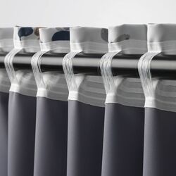 Шторы затемняющие Ikea Pialotta 145x300 (Светло-бежевый/Цветы) Thumb