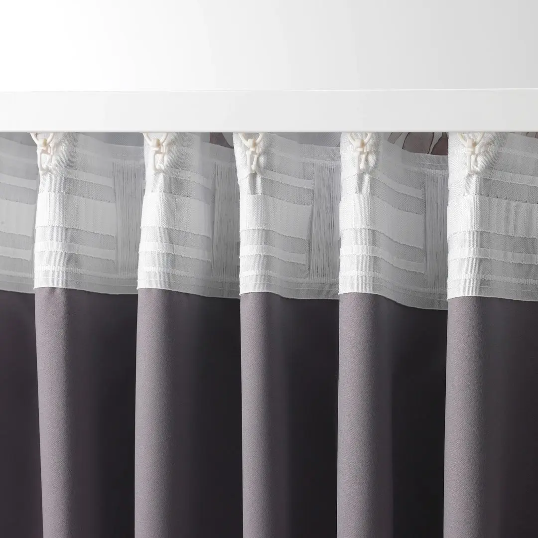 Шторы затемняющие Ikea Pialotta 145x300 (Светло-бежевый/Листья) - 3