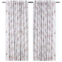 Шторы затемняющие Ikea Pialotta 145x300 (Светло-бежевый/Листья)