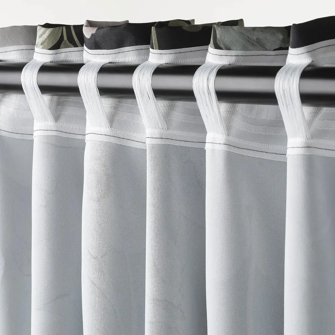 Шторы затемняющие Ikea Rosenmott 145x300 (Черный/С цветочным орнаментом) - 2