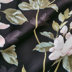 Шторы затемняющие Ikea Rosenmott 145x300 (Черный/С цветочным орнаментом) Thumb