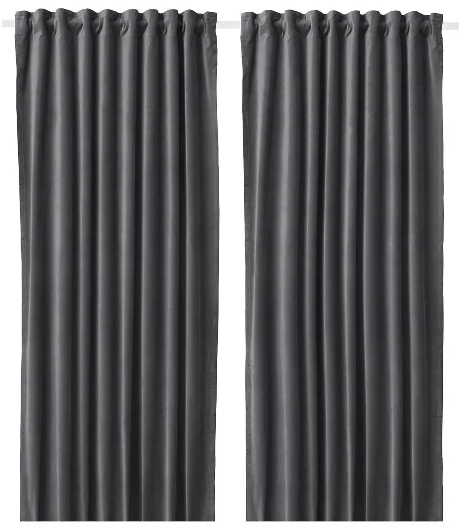 Шторы затемняющие Ikea Sanela 140x300 (Темно-серый)
