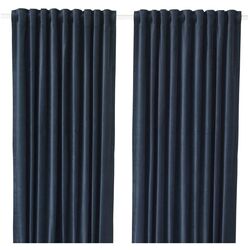 Шторы затемняющие Ikea Sanela 140x300 (Темно-синий)
