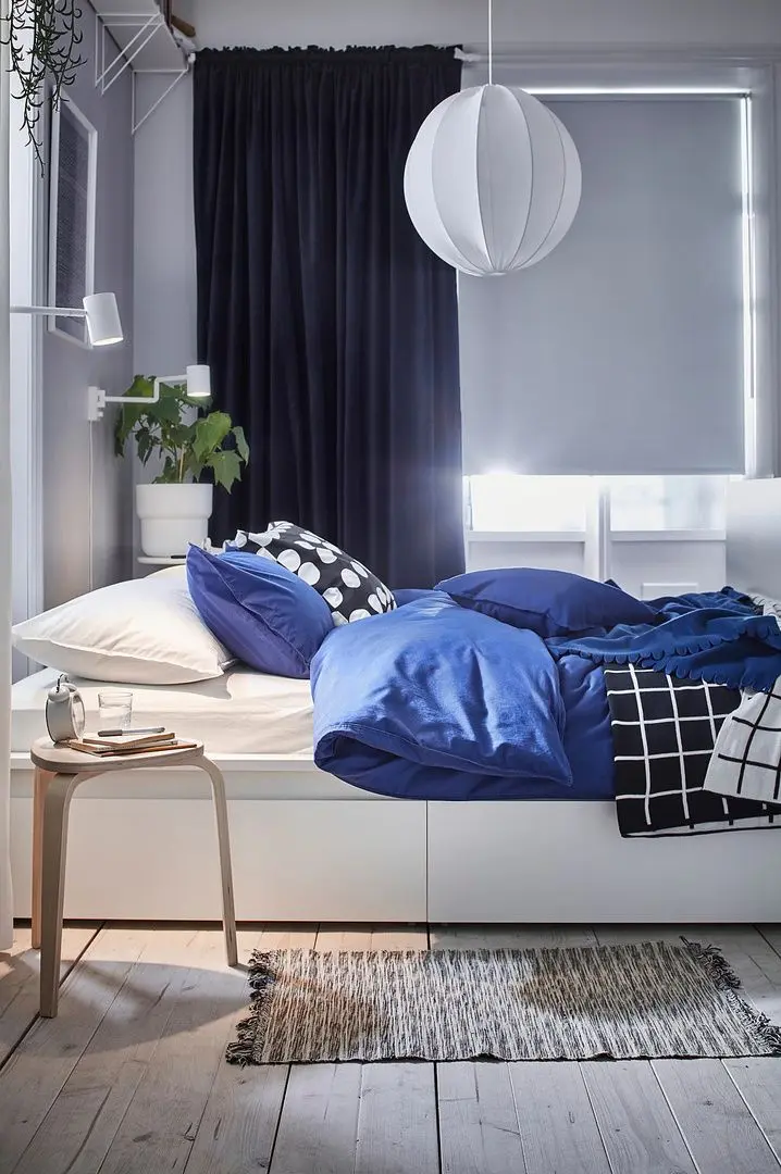 Шторы затемняющие Ikea Sanela 140x300 (Темно-синий) - 6