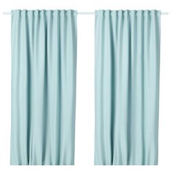Шторы затемняющие Ikea Vilborg 145x300 (Белый/Бирюзовый)